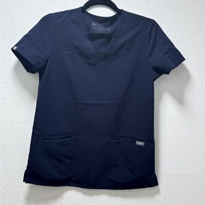 Figs Navy Blue Scrub Top XS